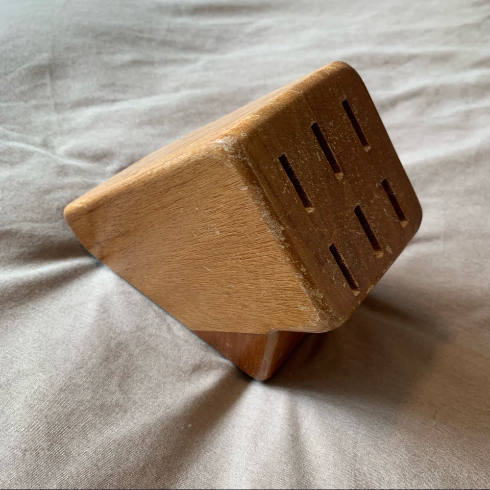 Vintage Wooden Knife Block